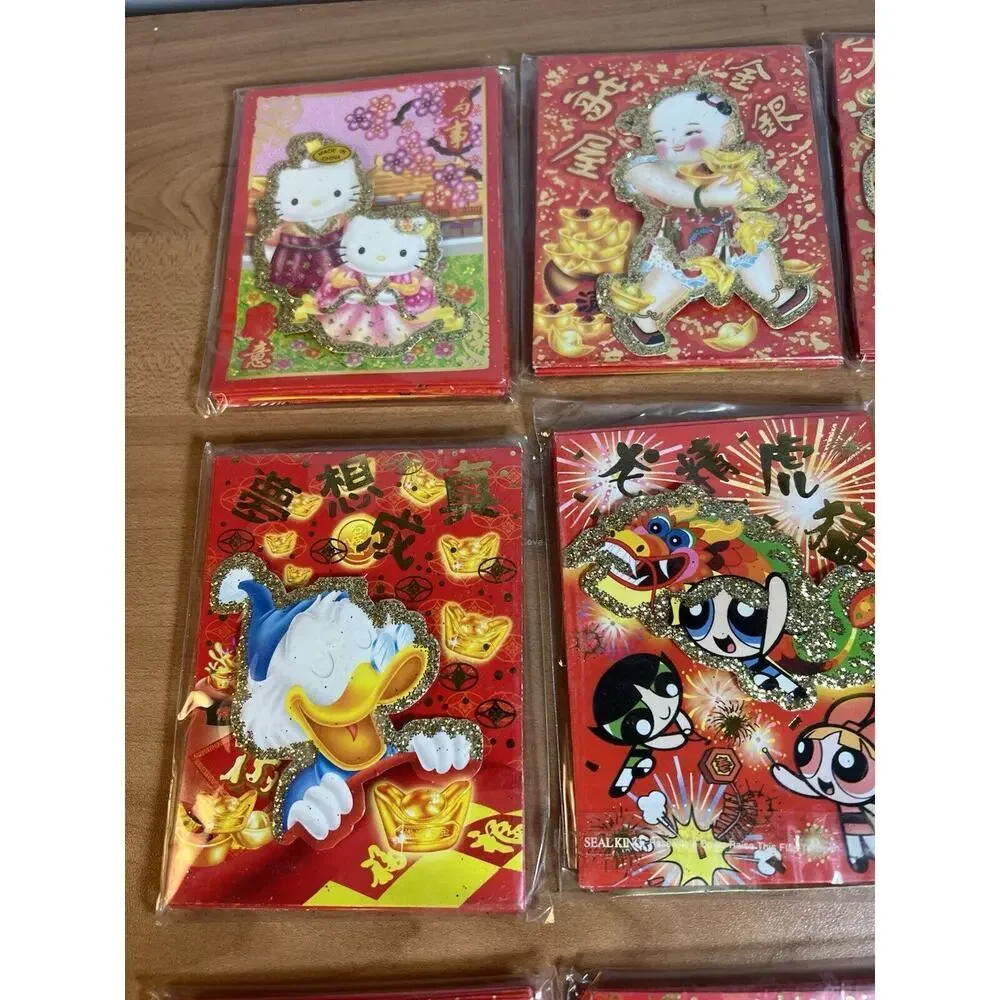 Bundle Of 9 Packs Of Chinese Disney Plus Anime Mini Envelopes Christmas 4x3”